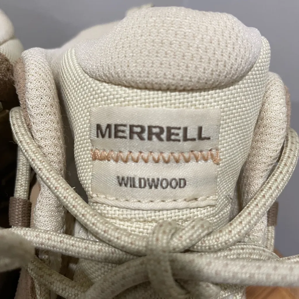 Merrell Wildwood Hiking Boots Mid Leather Waterproof Tan Reed Size 8 - Image 4