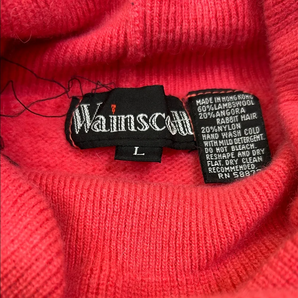 Wamsutta Red Wool Blend Sweater Size L - Image 3