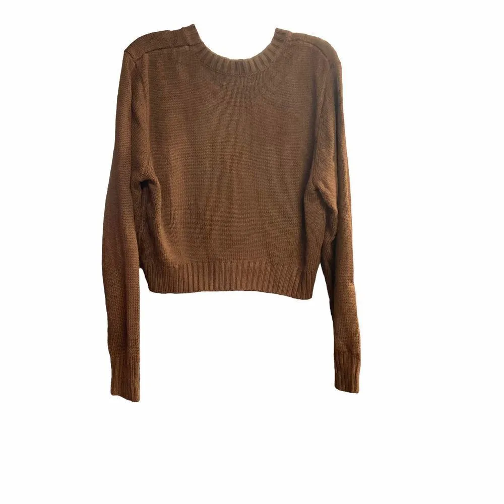 DOUBLE ZERO‎ Mystical Women’s Brown Cropped Sweater Size Medium - Image 7