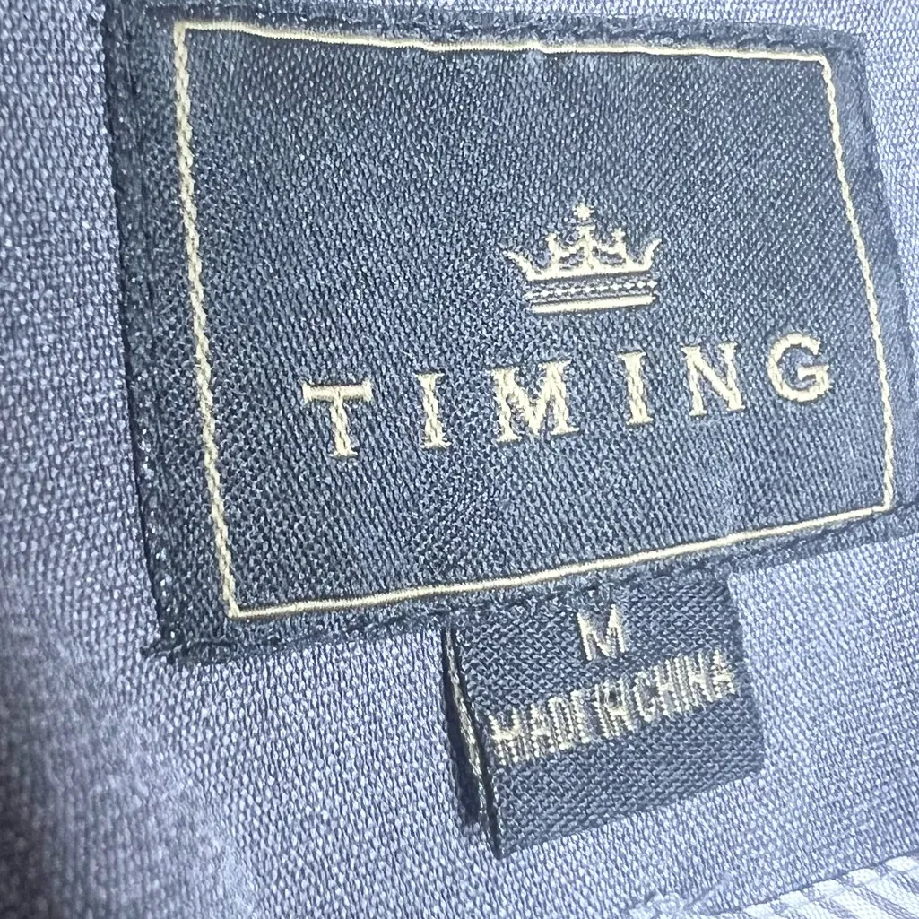 Timing  Gray Ruched Sleeve Double Breasted Blazer Suit Jacket Size Medium - Image 6