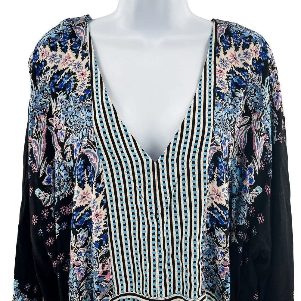 Free People Mix N Match Oversized Floral Kimono Crop Top Small - Image 95