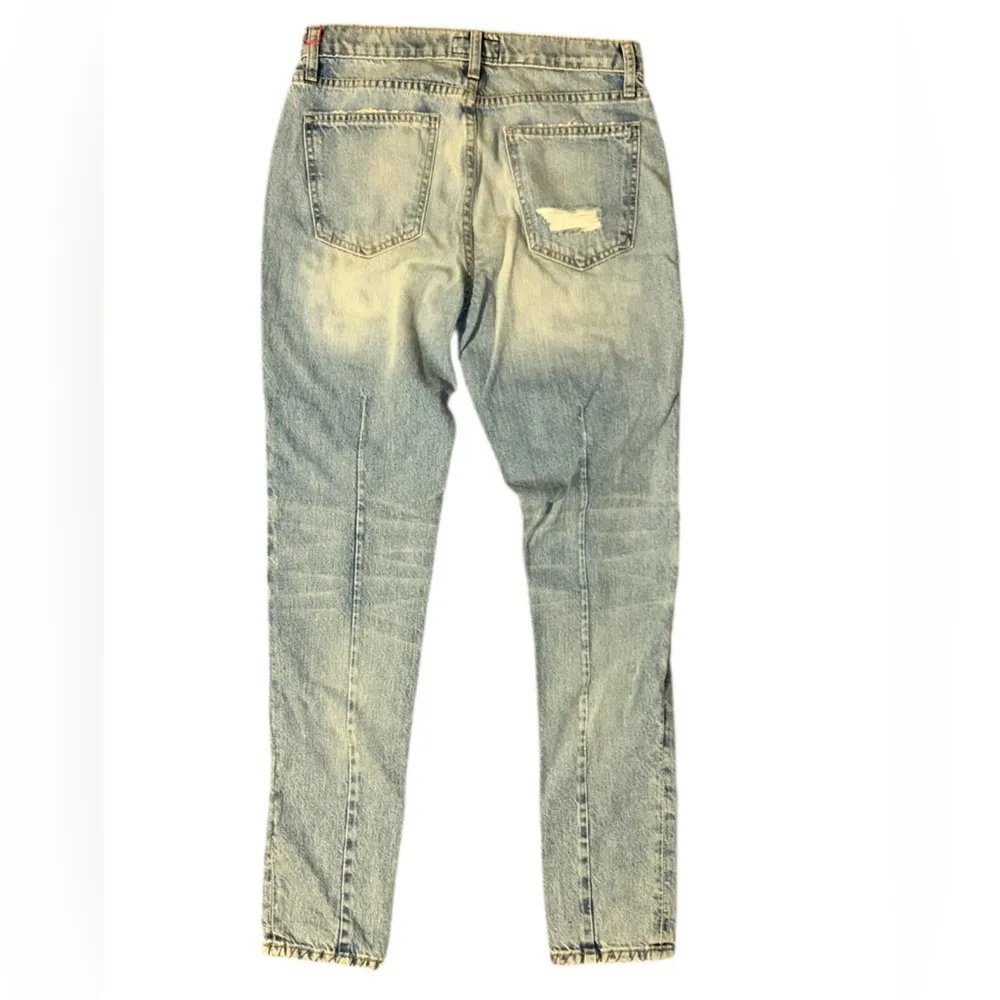 Current Elliott Vintage Distressed Patchwork Embroidered Denim Jeans Size 28 - Image 2