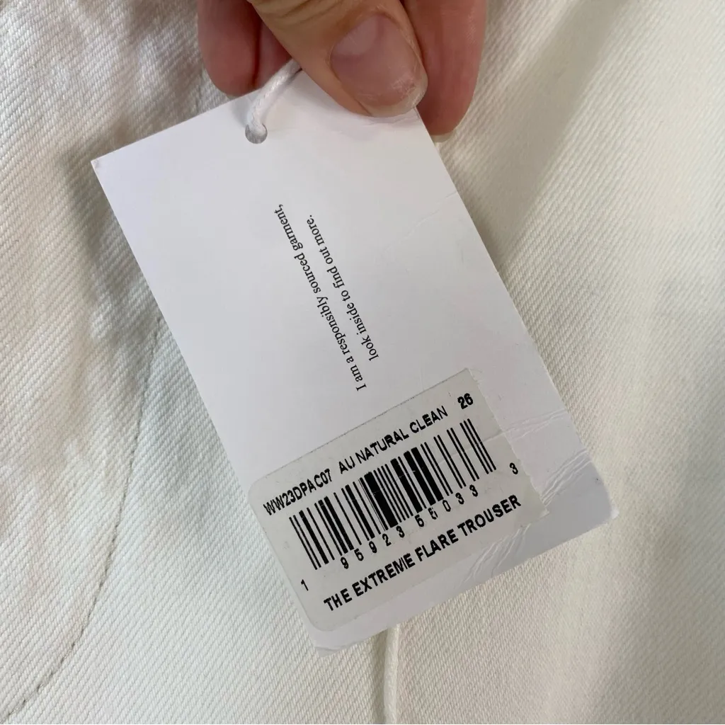 Frame‎ The Extreme Flare Trouser Jeans Au Natural Clean Ivory 26 - Image 5