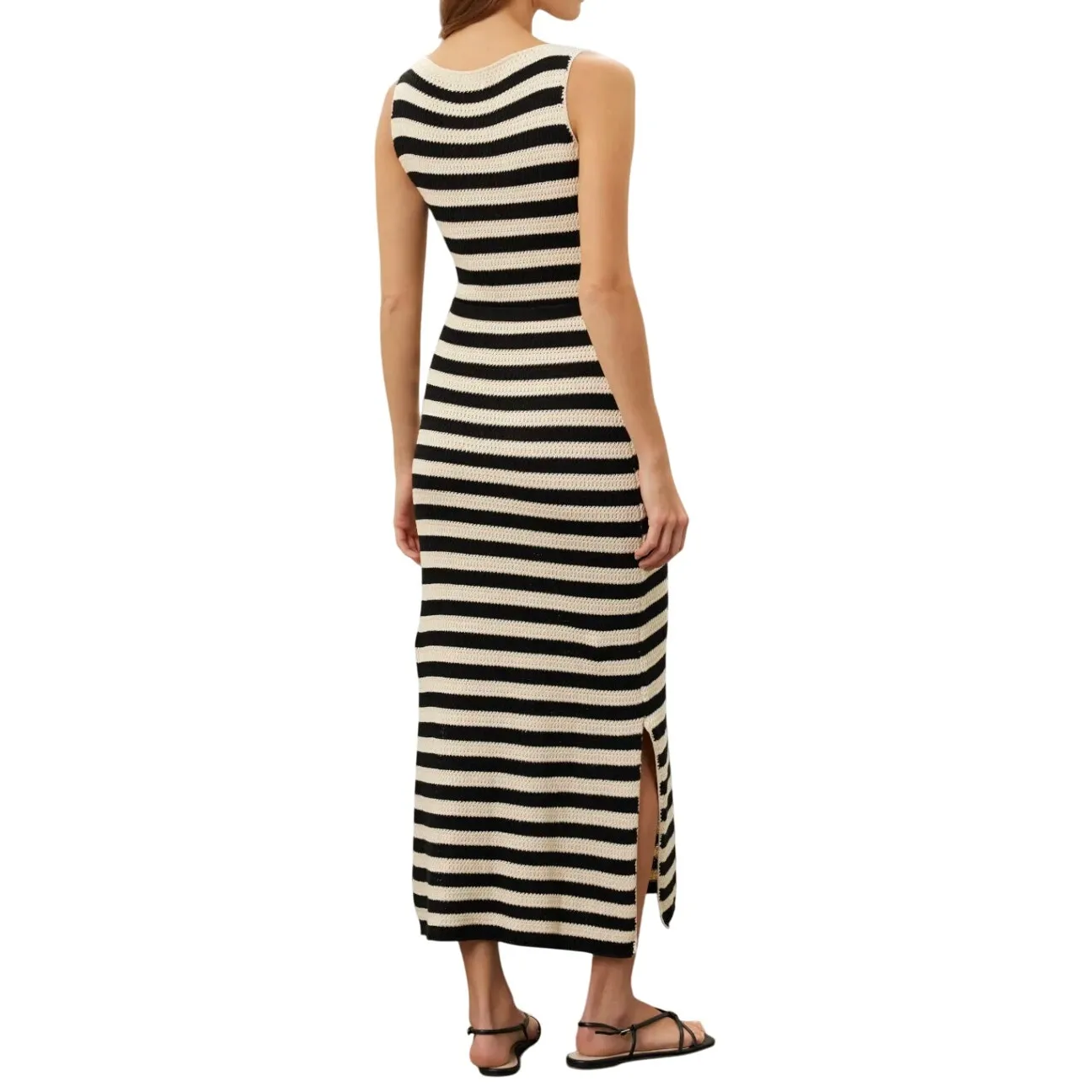 Jason Wu X RTR Striped Knit Dress in Black/Cream, Size S - Image 3