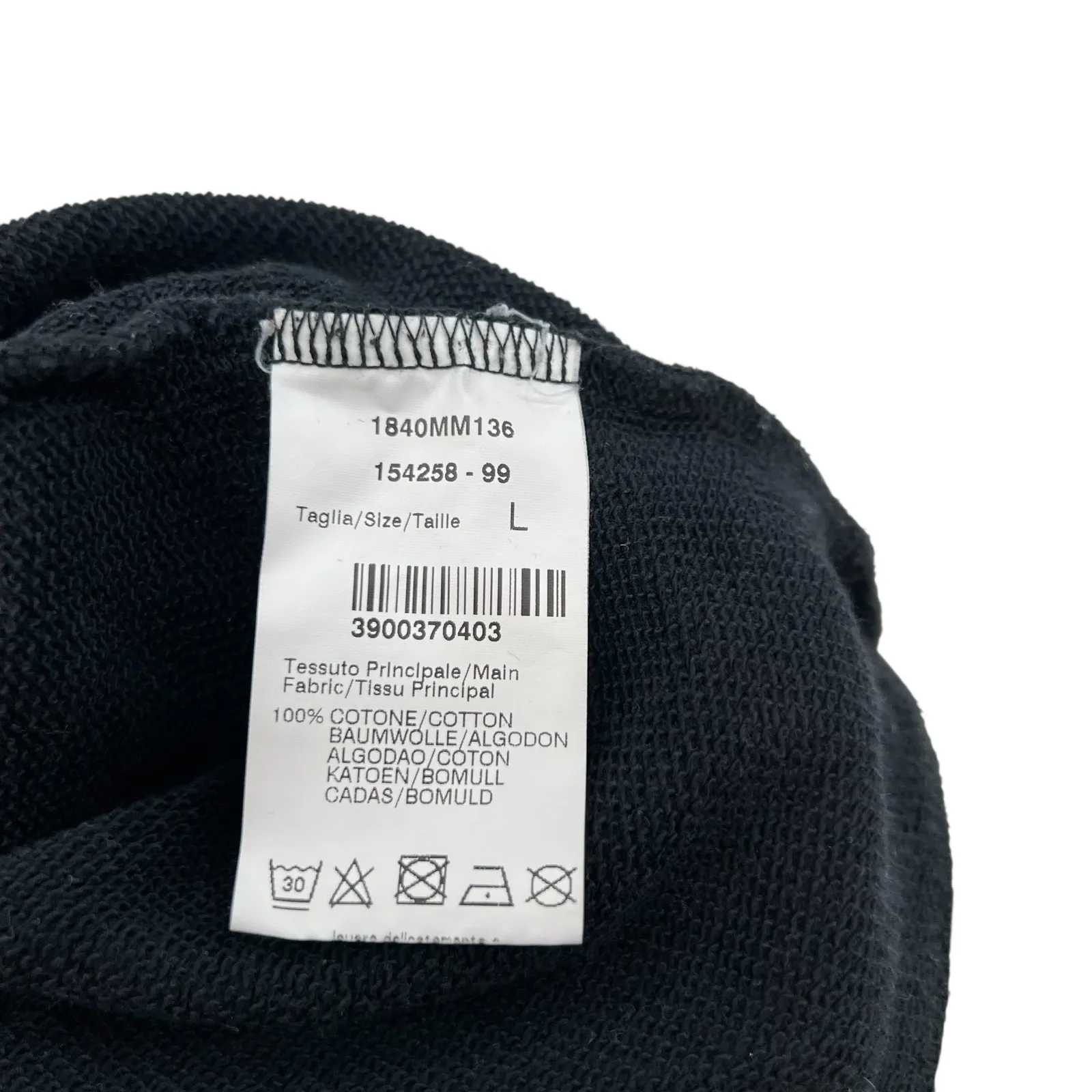 MSGM Black Multicolor Logo Crewneck Sweatshirt Cotton Raw Hem Size Large - Image 12