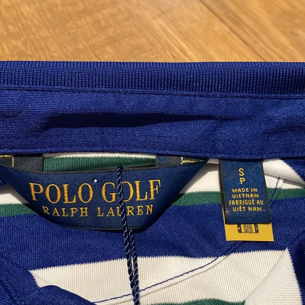 Womens Polo Ralph Lauren Shirt SP Blue Stripe Athletic Golf PGA Kiawah Ocean - Image 4