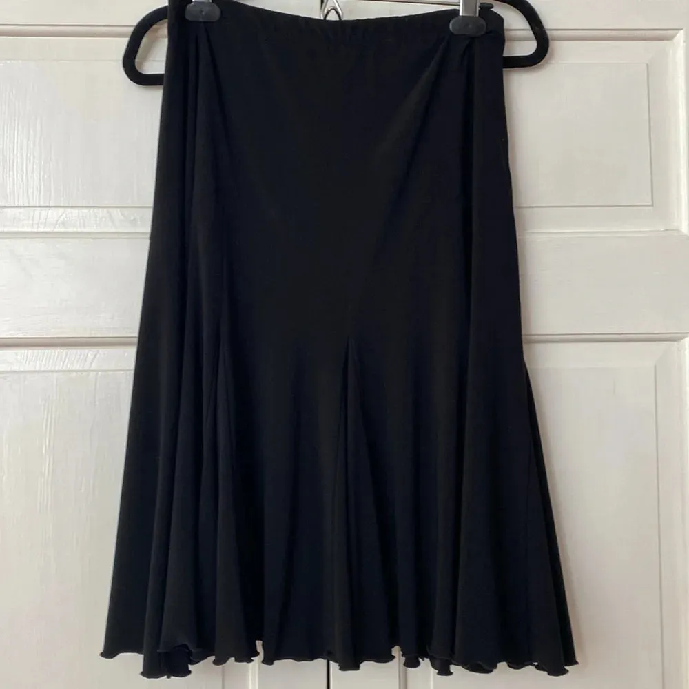 Joseph Ribkoff Midi Skirt‎ Flowy Ruffle Black - Image 4