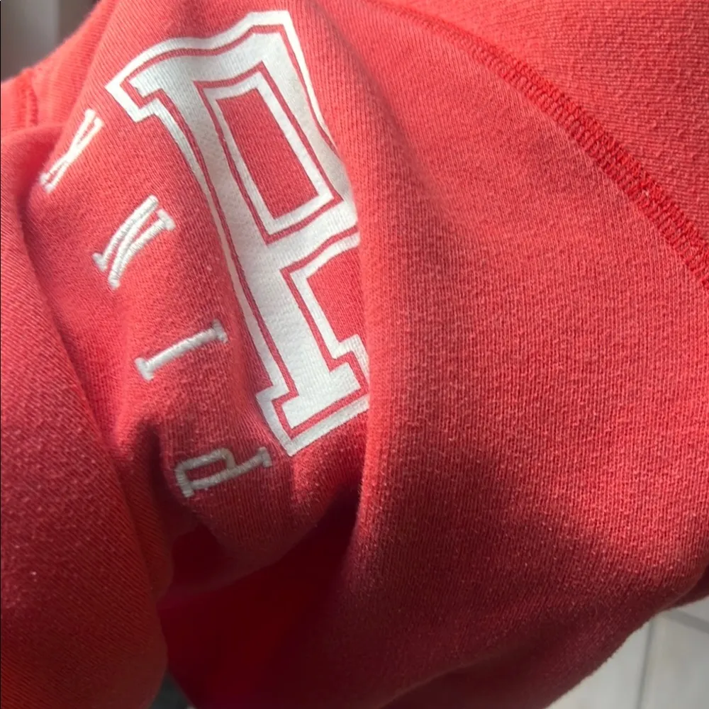 VS Pink Logo Orange Sweatshirt Oversized fit XS W/ pockets - Image 9