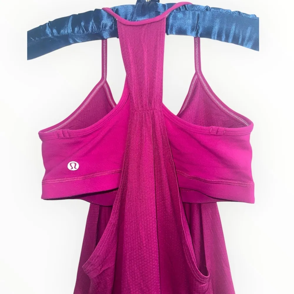 Lululemon Athletica No Limits Tank raspberry pink built in bra sleeveless sz 4 - Image 7
