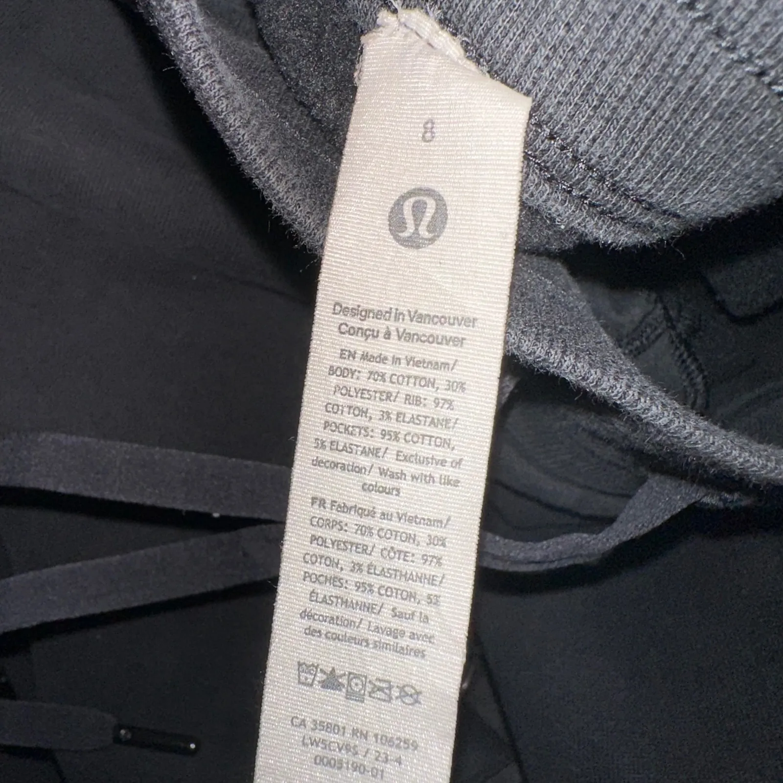 Lululemon Scuba Relaxed High Rise Jogger Black Lightweight‎ Drawstring Size 8 - Image 4