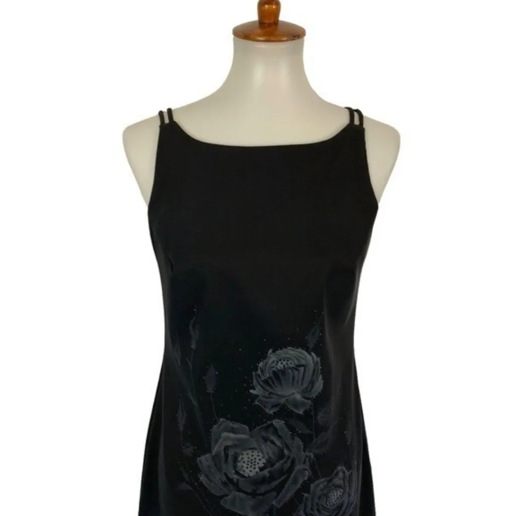 CDC Dress 6 Black Cocktail Floral Sleeveless‎ Party Evening Glam - Image 2