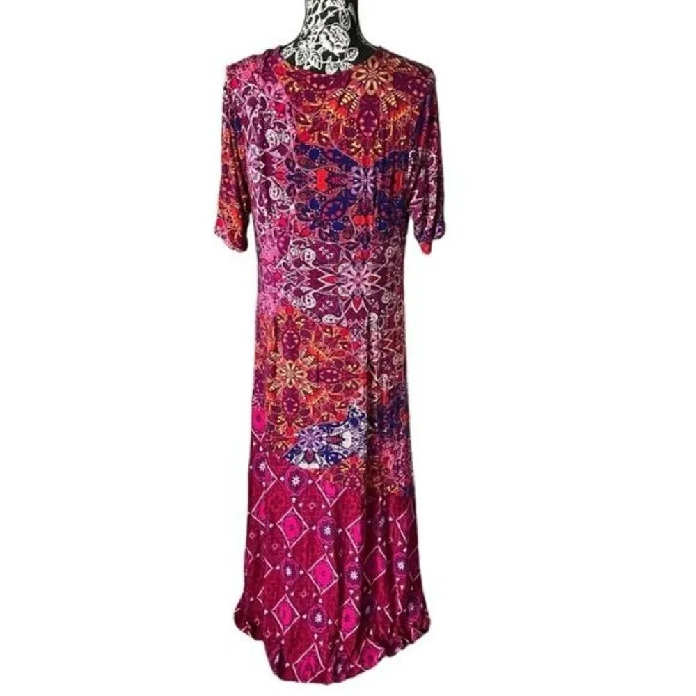 Soft Surroundings Women’s Maxi Dress Floral Colorful Comfy Stretchy Large - Image 4