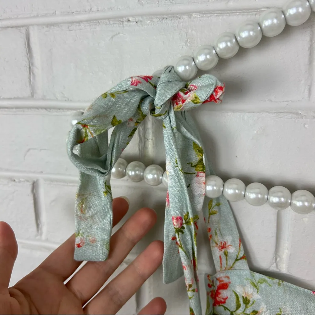 12th Tribe NWT  Floral Linen Overalls Size S - Image 10