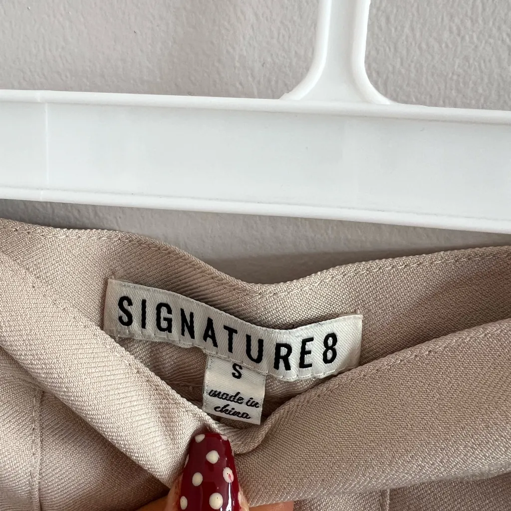 Signature8 Beige Pleated Mini Skirt Tan - Image 2