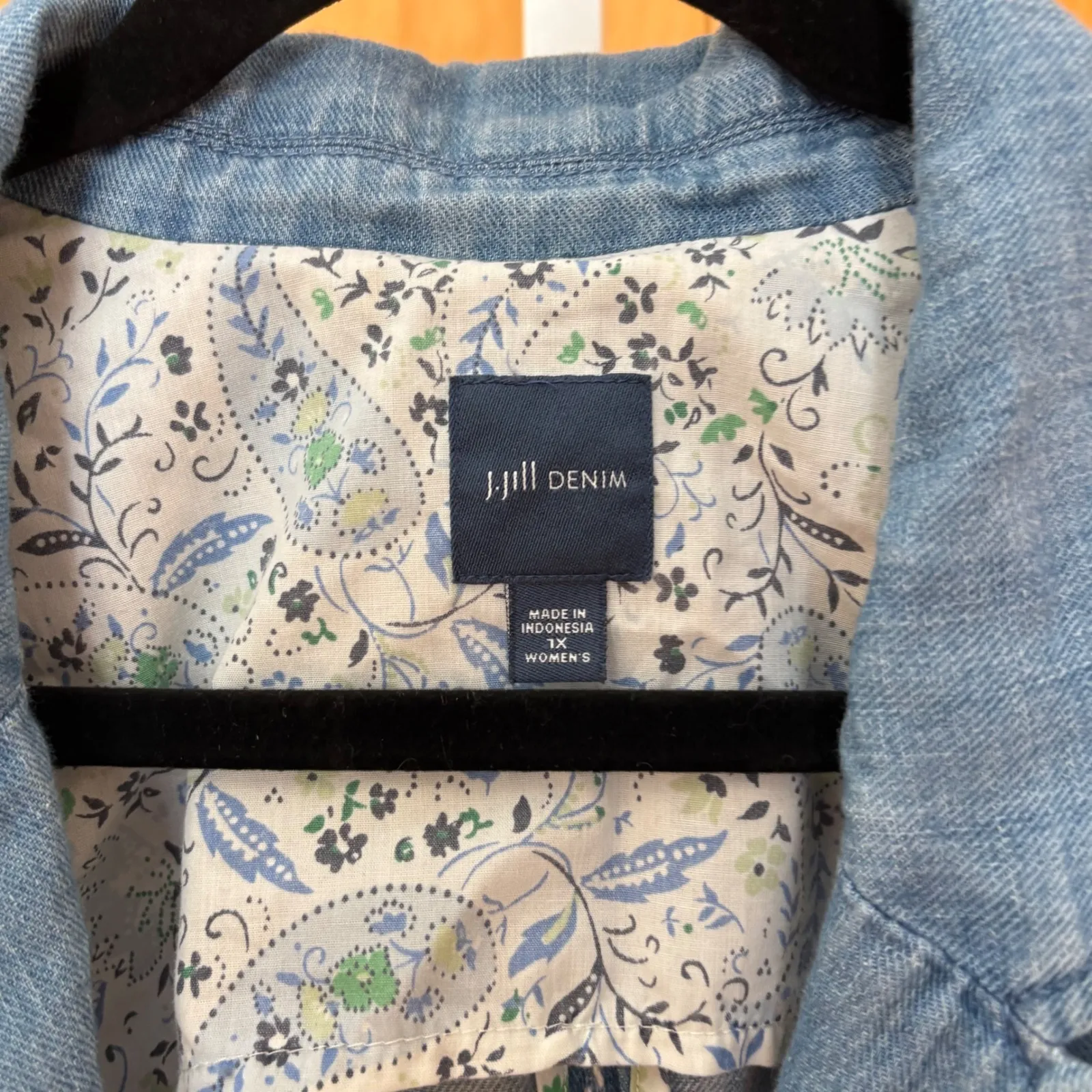 jill jill denim women's light blue chambray blazer jacket size 1X - Image 5