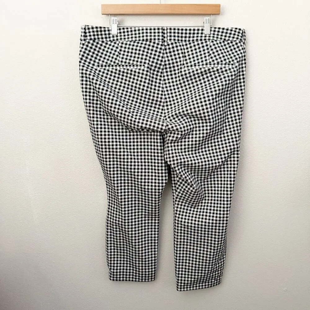 OLD NAVY | Black White Buffalo Plaid Check Pixie Pants High Rise Skinny | 16 - Image 7