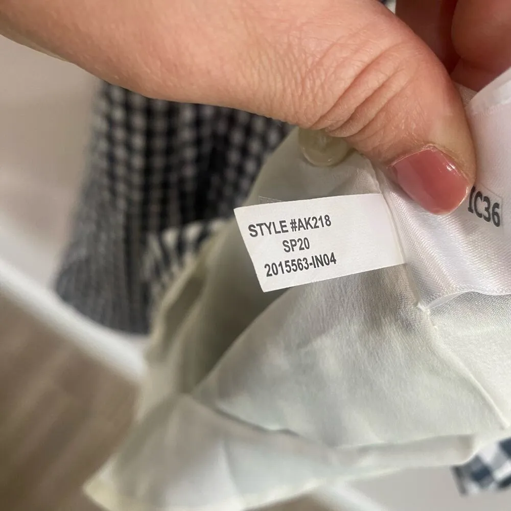 J. Crew Shirtdress Gingham A-Line Blue and White Dress Size 4 - Image 6