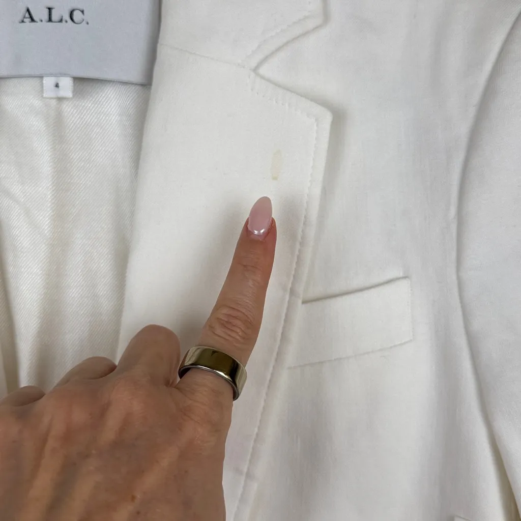 ALC Donovan Linen Blend Lined White Blazer Jacket Size 4 NWT - Image 7