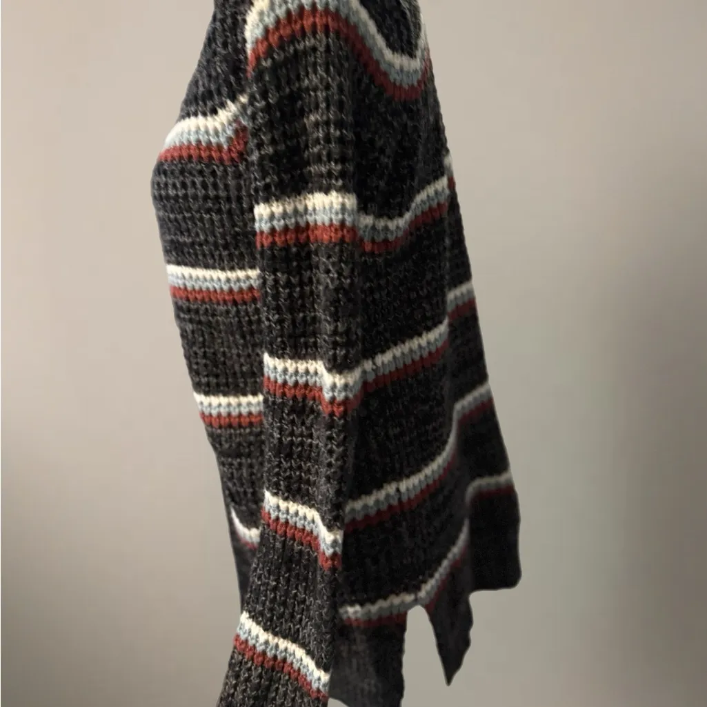 Pink Rose Black and White Striped Cardigan - Image 2