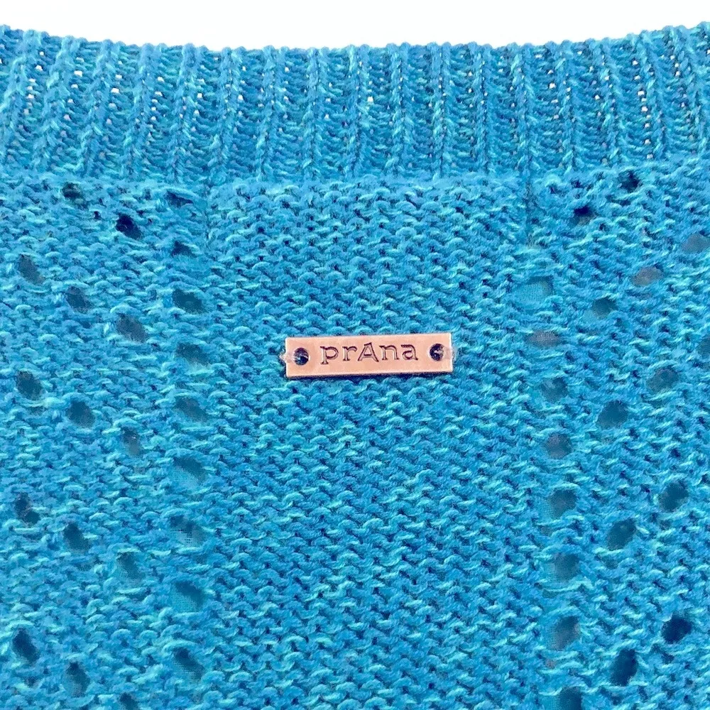 Prana Ellery V-Neck Oversized Sweater in Mosaic Blue, Size S, New w/Tag - Image 6