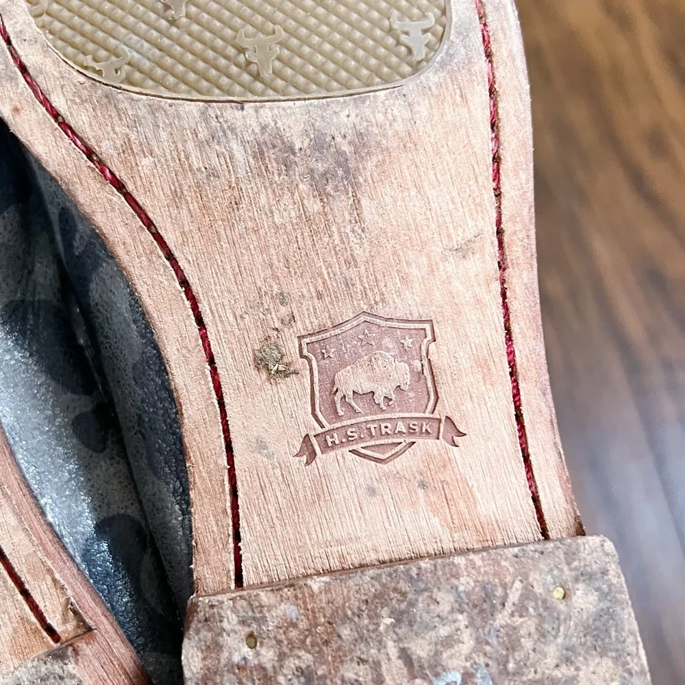 Trask • Ashley Pewter Camo Slide mule grey silver camouflage print leather Size 7.5 - Image 11