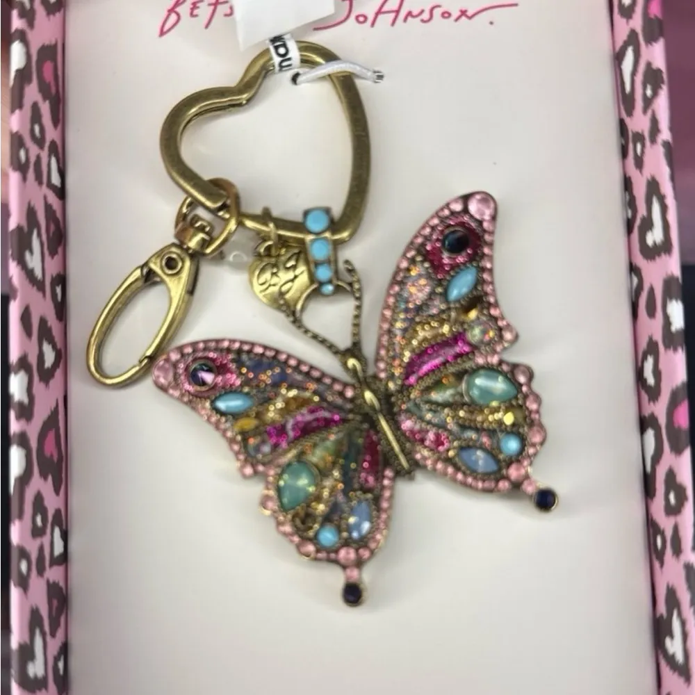 Betsey Johnson butterfly keychain with many different colors - Image 3