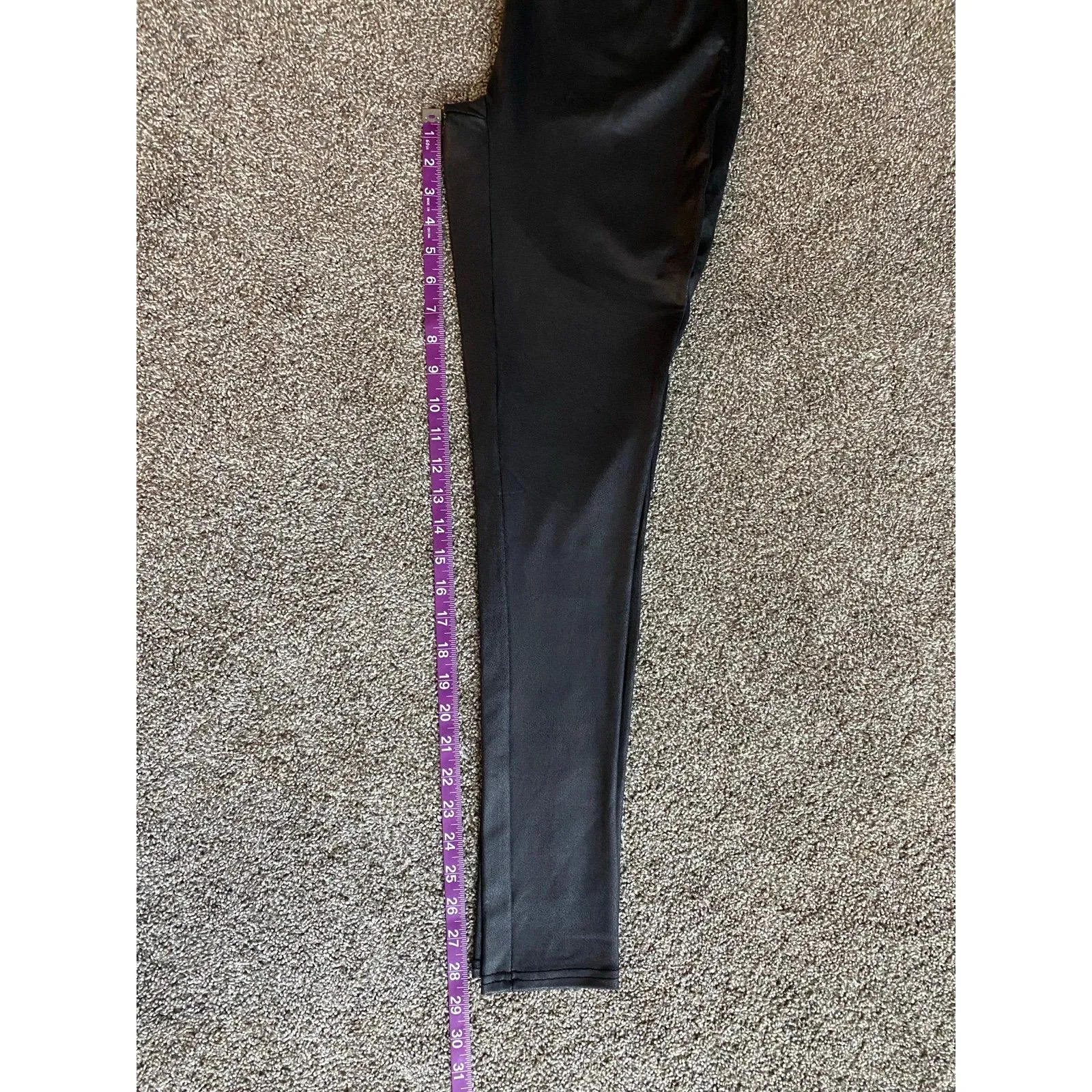 Serra Faux Leather Leggings Black Size Large High Rise Stretch Pants - Image 6