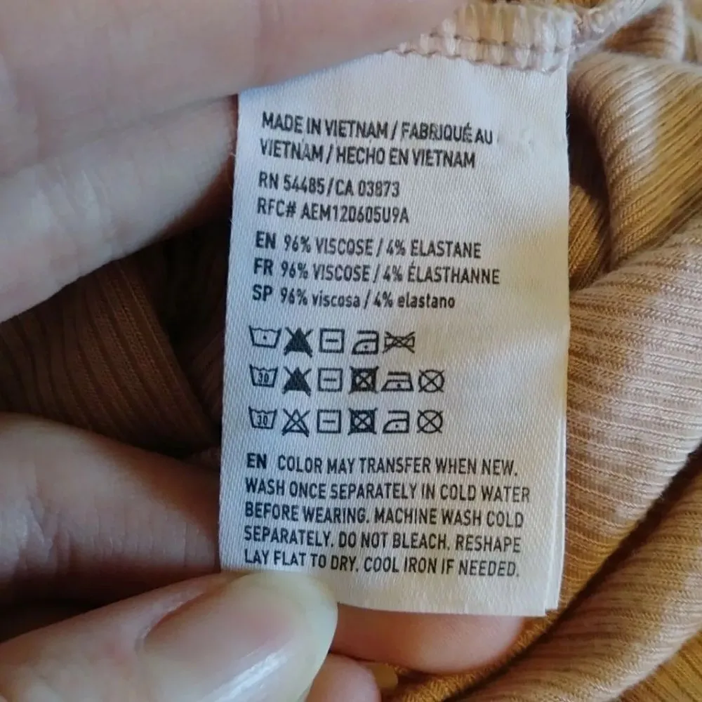 American Eagle Blush Pink Cage Neck Ribbed Tank Top - Image 7