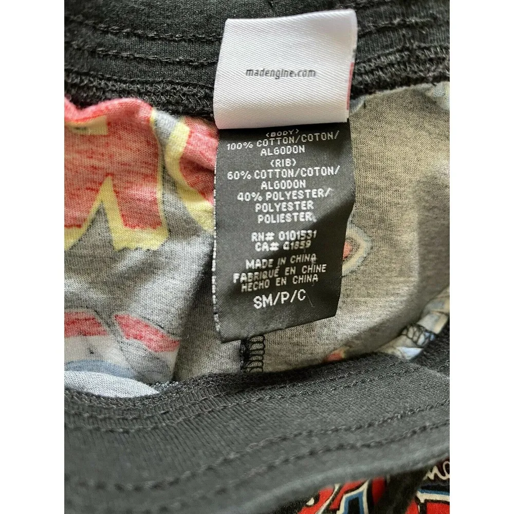 Marvel Black Superhero Logo Print Pull On Cotton Tapered Leg Pajama Pants Small - Image 4