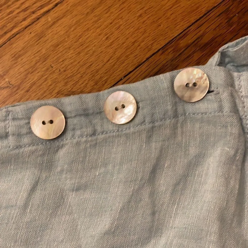 St tropes side buttons linen shirt L - Image 9