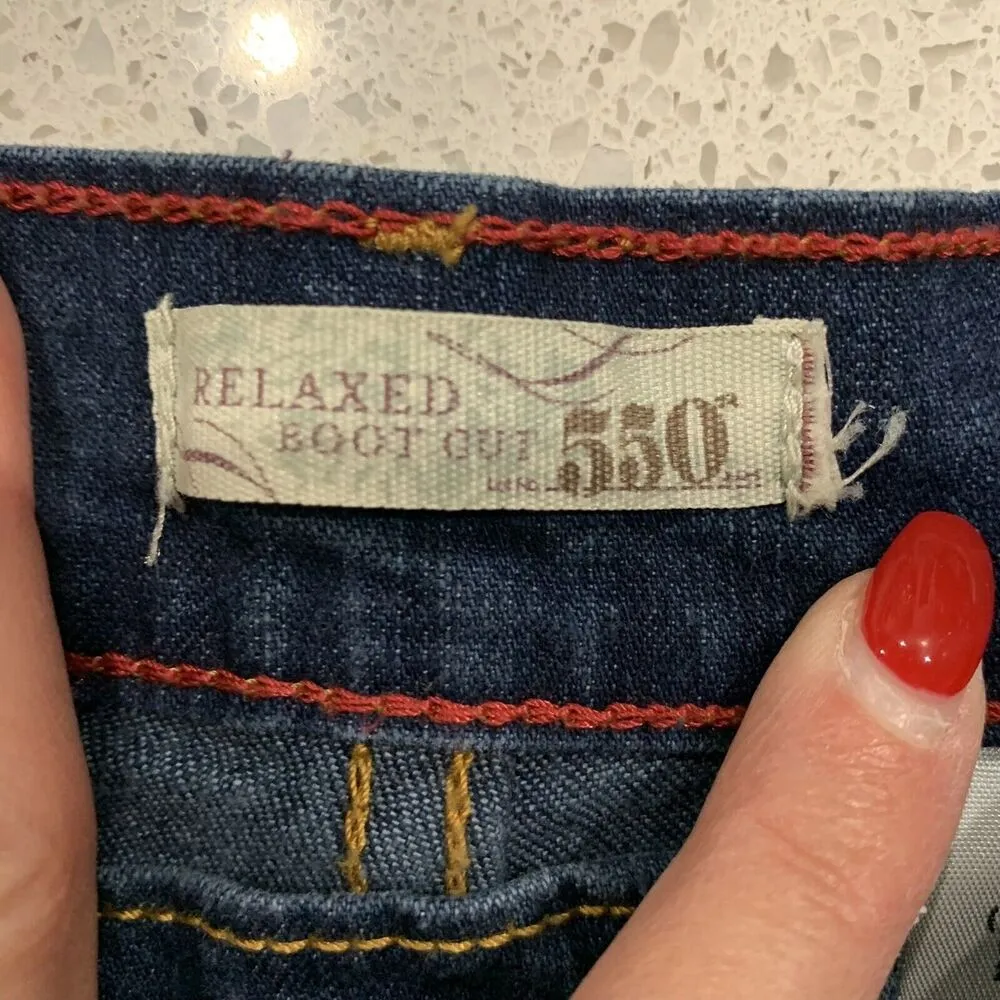 Levi’s 550 Size 14 Jeans Relaxed Boot Cut Stretch Cotton Blend Mid Rise Denim - Image 7