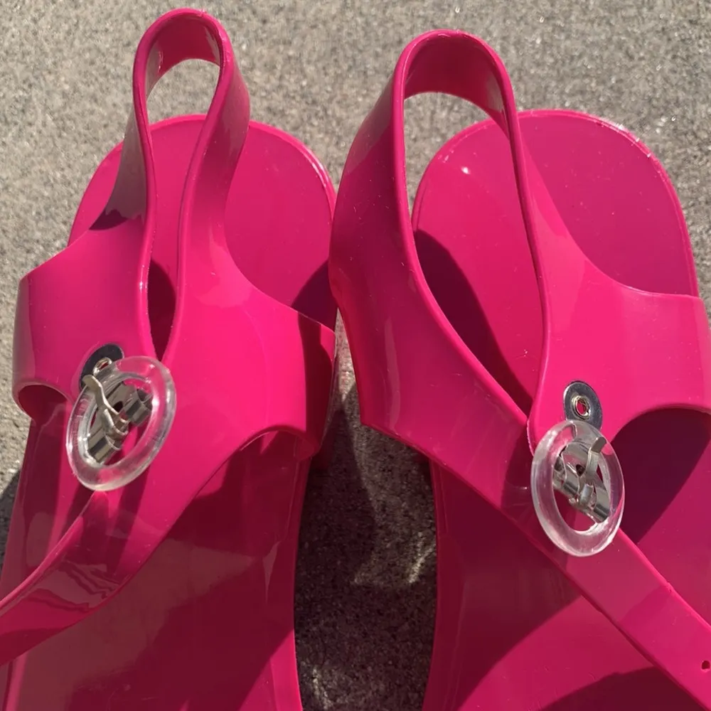 American Apparel pvc jelly sandal with heel open toe one strap fashion footwear - Image 3