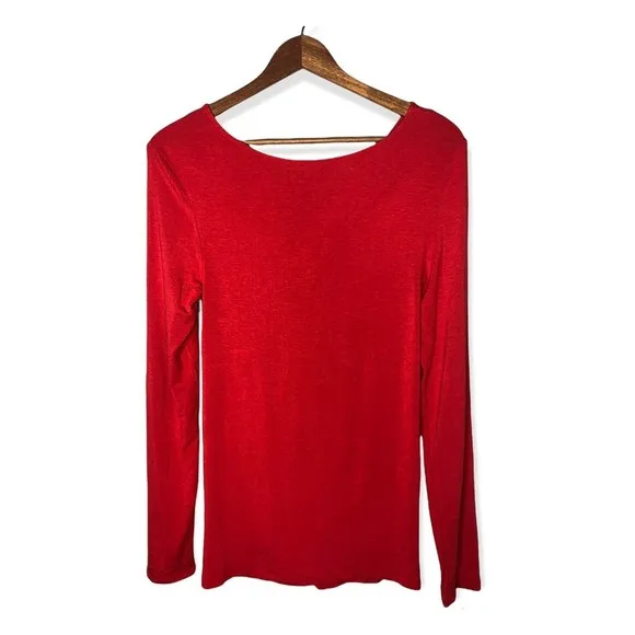 Halogen Long Sleeve V-neck Knot Twist Back Top - Image 29