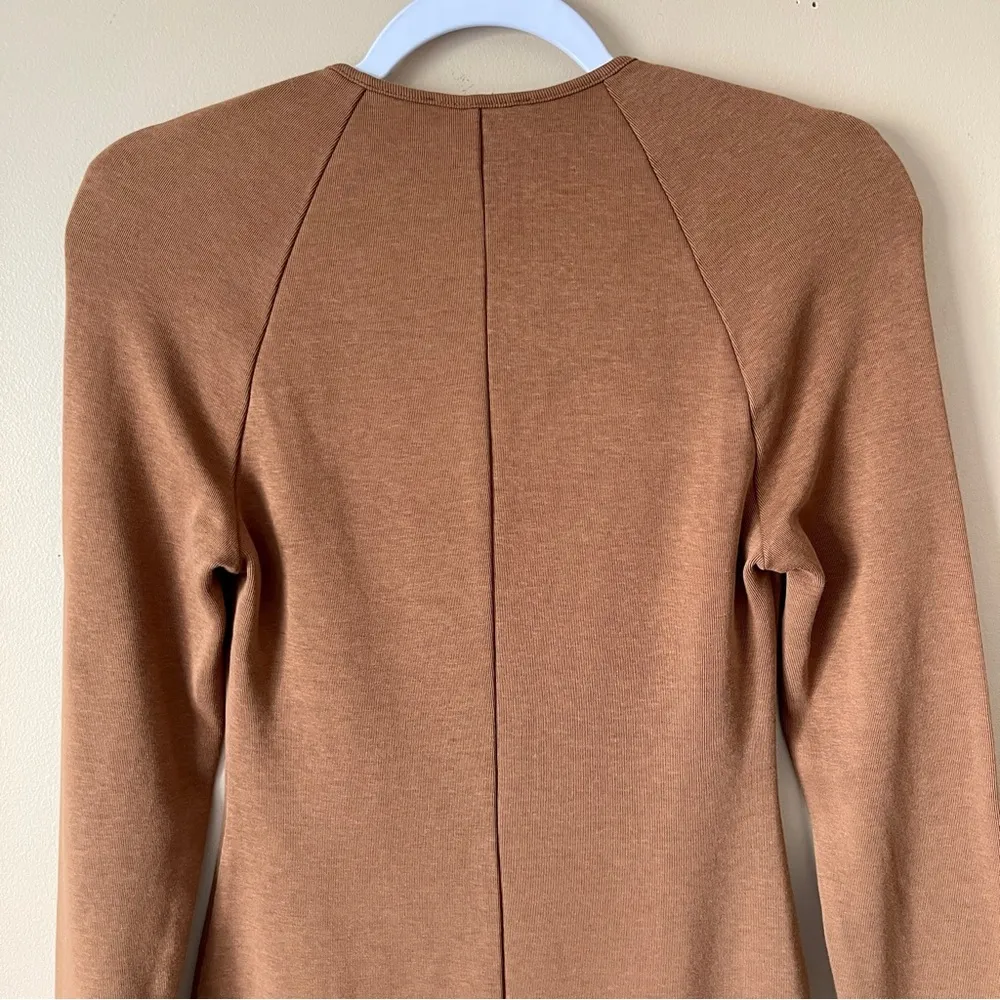 VICTOR GLEMAUD | Camel Portrait Collar Midi Dress Sz S - Image 4