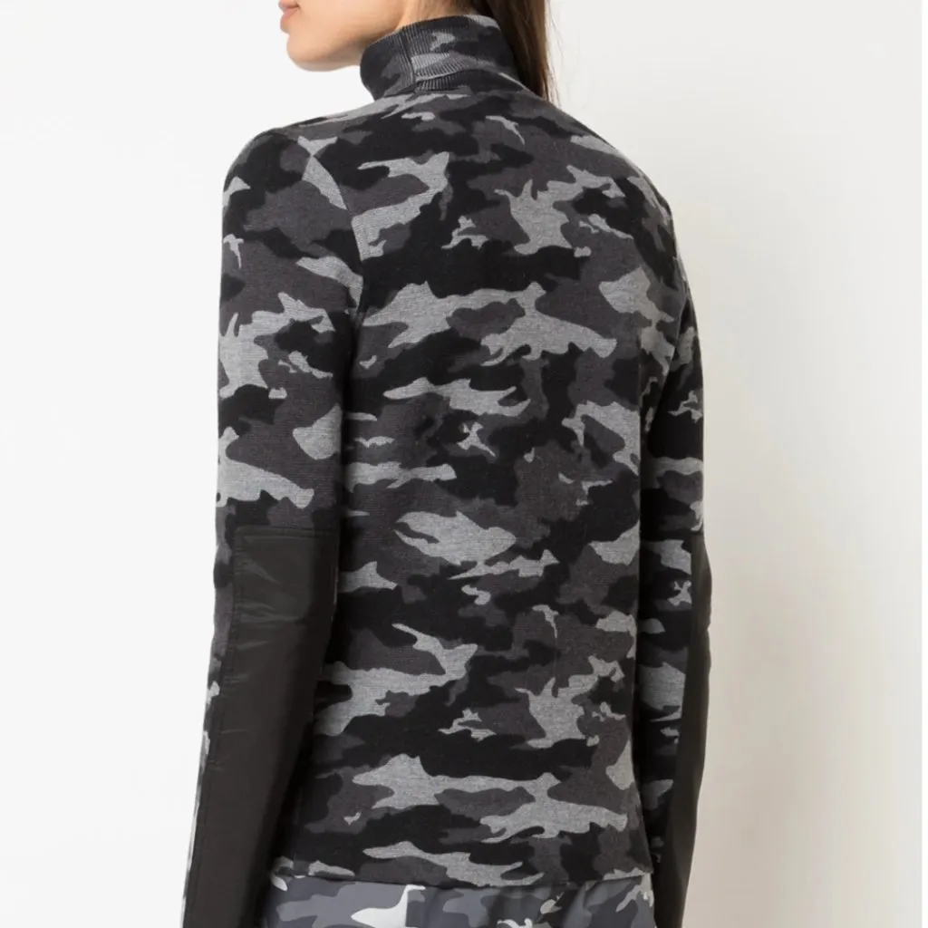 Aztech Mountain Matterhorn Turtleneck Sweater Size 1 Small 100% Wool Black Camo Gray - Image 3