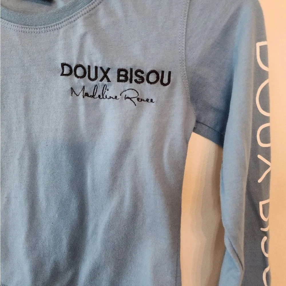 Doux bisou madeline Renee blue long sleeve crop top shirt size xs - Image 2