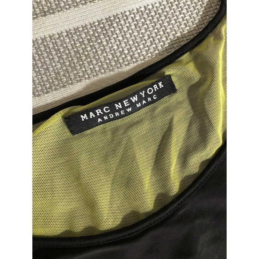 Andrew Marc New York little black dress Medium Ruched Fully Lined Cap Sleeve Zip - Image 9