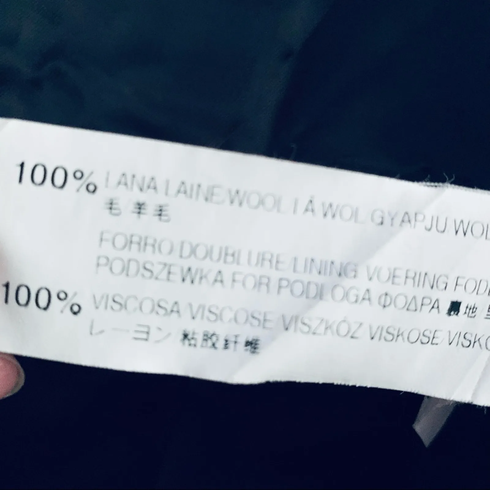 Zara Womens Black Studded Front 100% Wool Blazer Jacket Size XL - Image 8