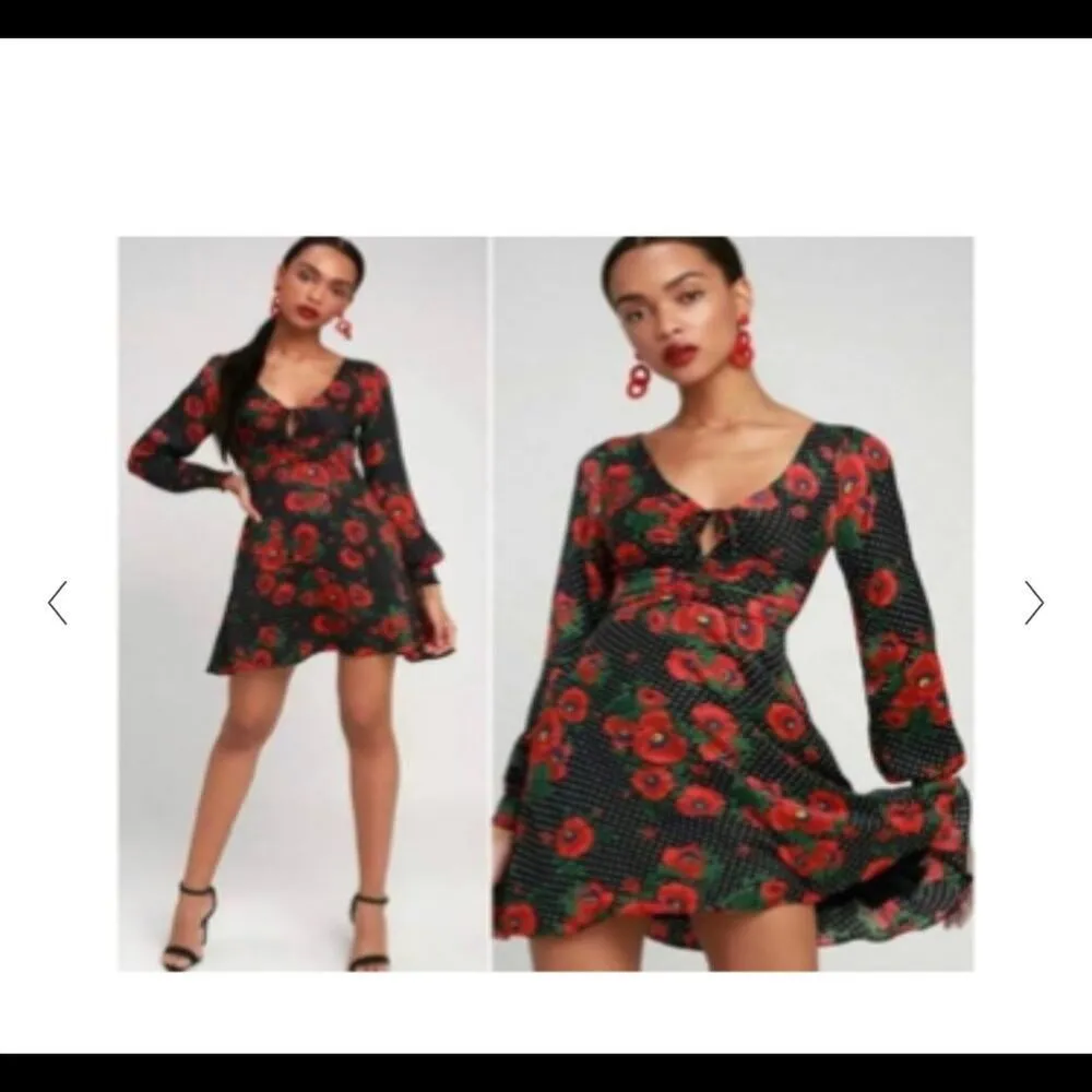 Free People Morning Light poppy and spot mini dress sold out bohemian cocktail - Image 10