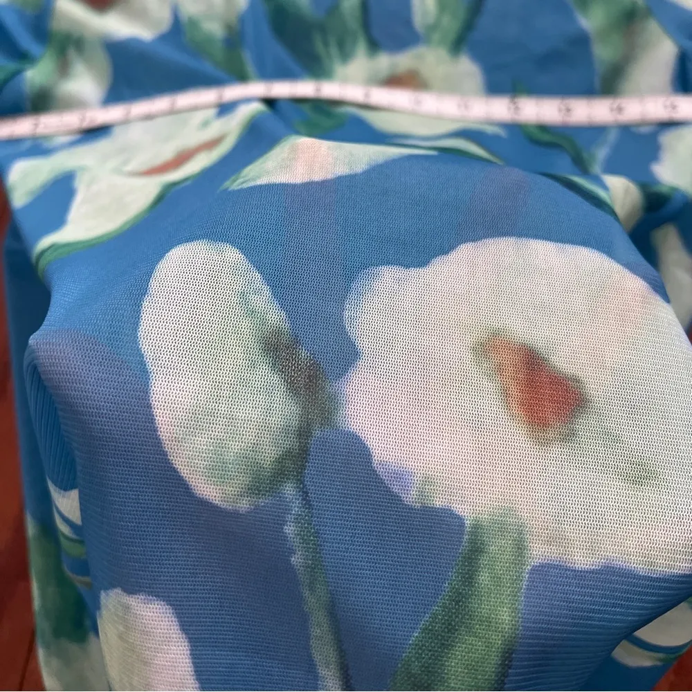 Floral print mesh tops Size M - Image 7