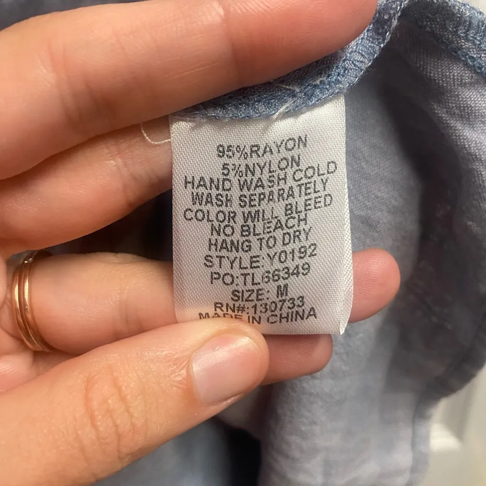 Umgee Boutique Chambray Ruffle/ Tiered Dress Size Medium - Image 3