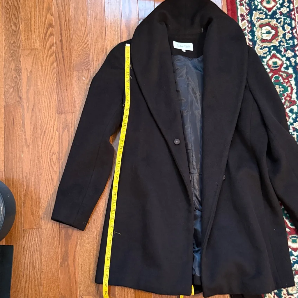 Calvin Klein Elegant Black Pea Coat - Image 14
