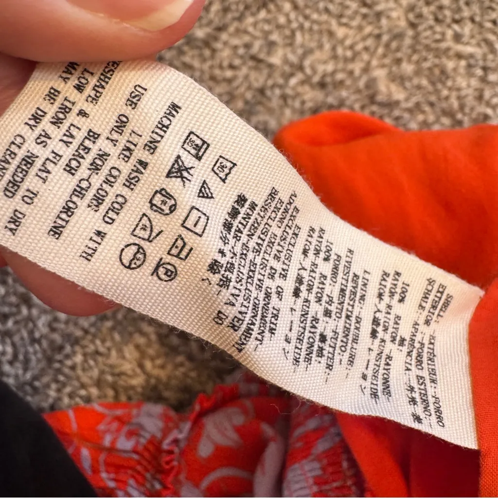 Free People Red Blue Floral Tiered Maxi Skirt Boho Women’s M Festival Beachy - Image 6