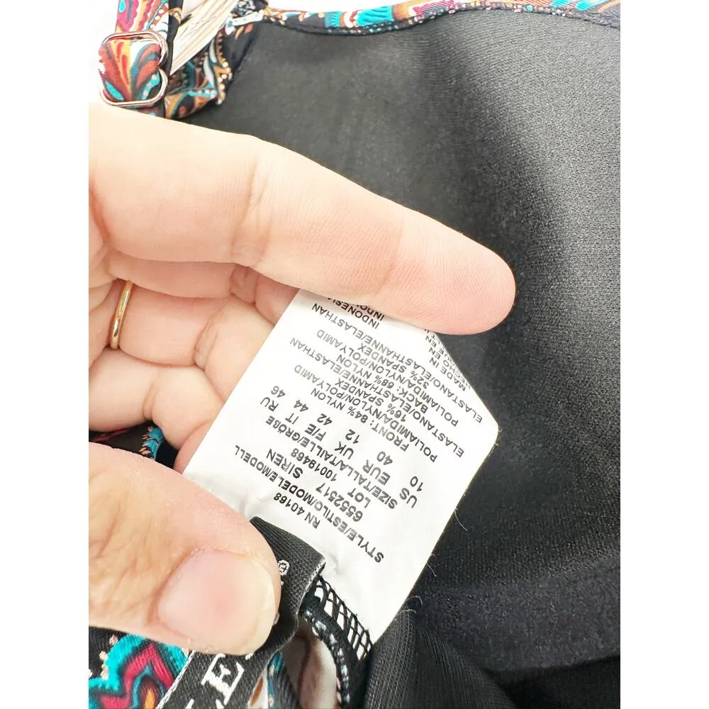 Miraclesuit Scotch Black Floral Siren One Piece Swimsuit Size 10 NWT - Image 6