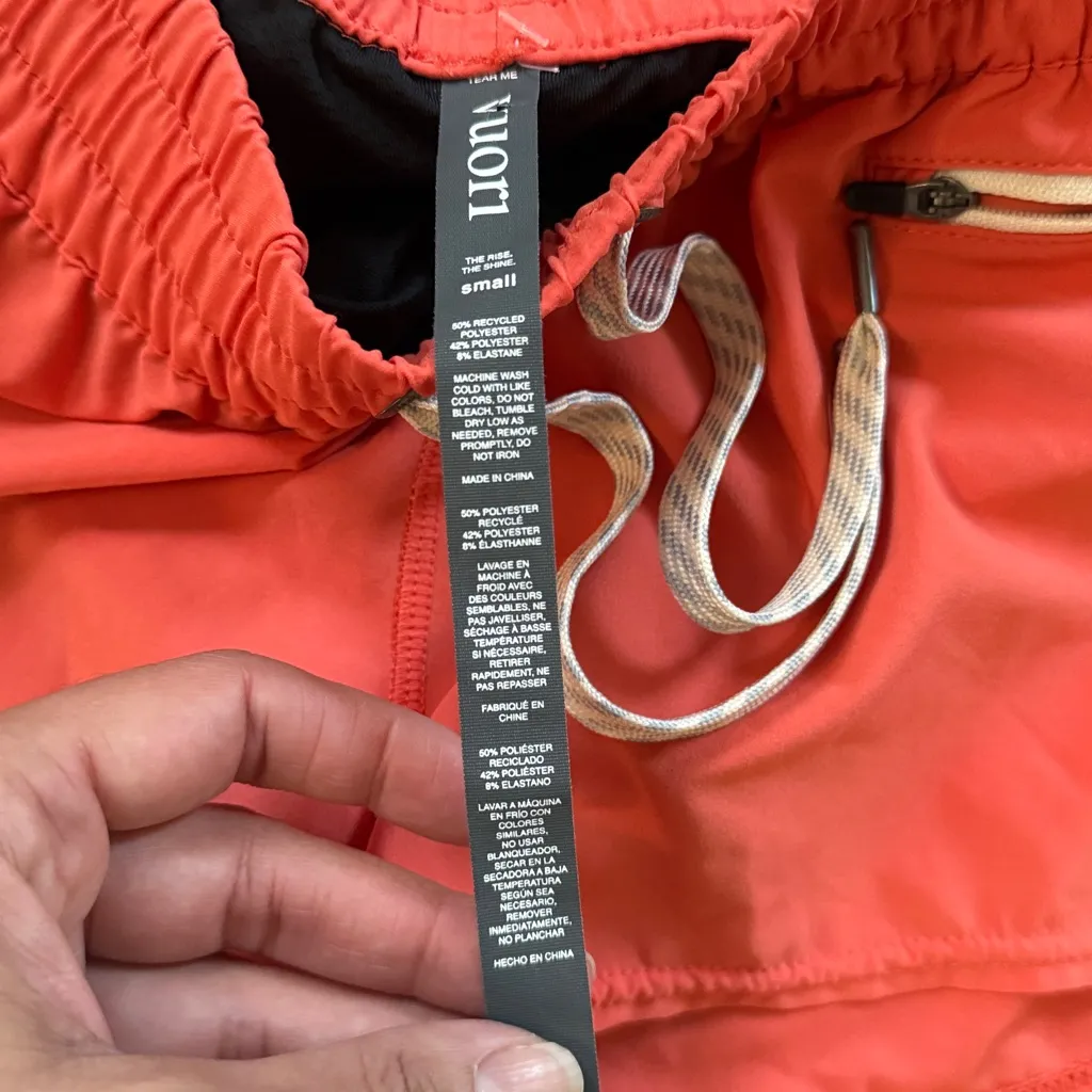 Vuori Bright Orange Running Shorts Small Clementine 2.0 - Image 6