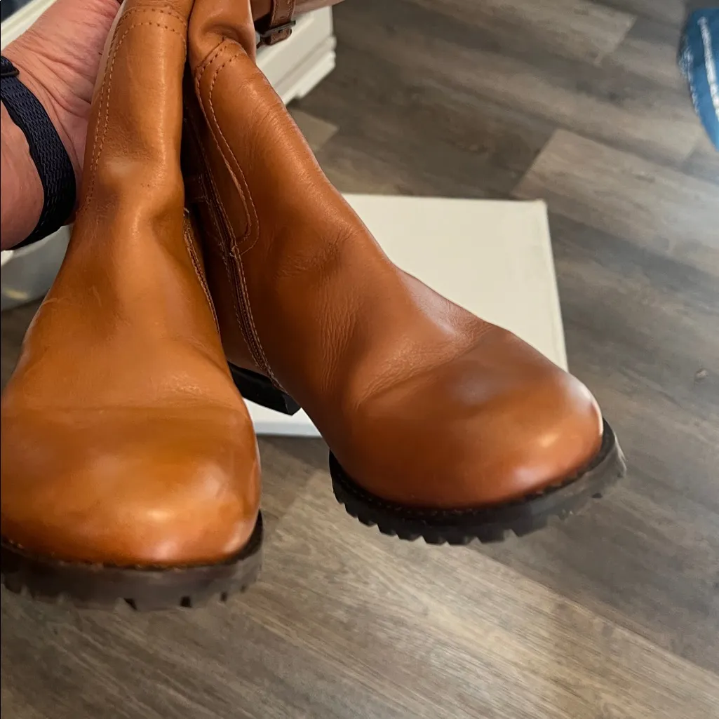 J. Jill Tall Back Buckle Carmel Brown Leather Women’s Boots Size 9 Tan - Image 11