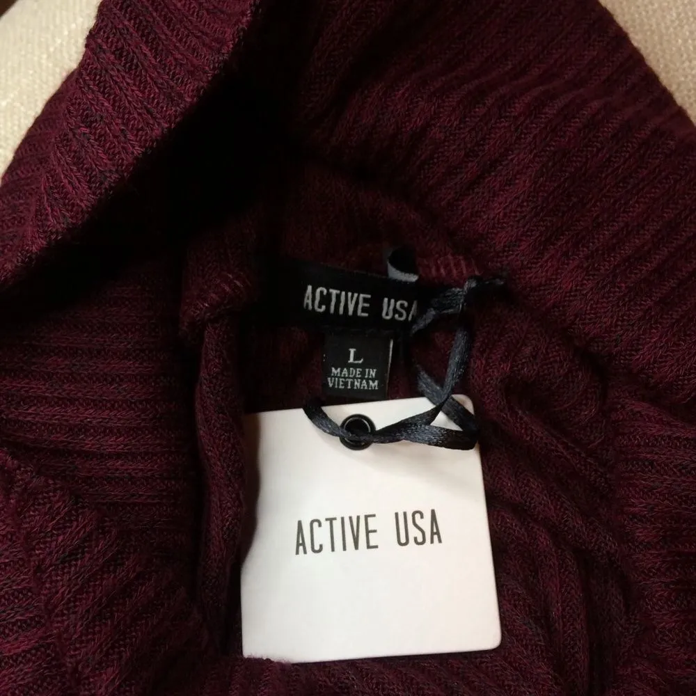 Active USA of Los Angeles Ribbed Knit Cowlneck Top - Image 5