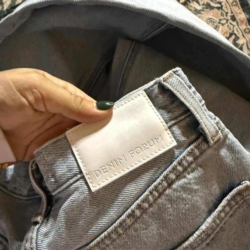 Denim Forum Light Blue Women's Straight Leg Jeans Size 23 - Image 5