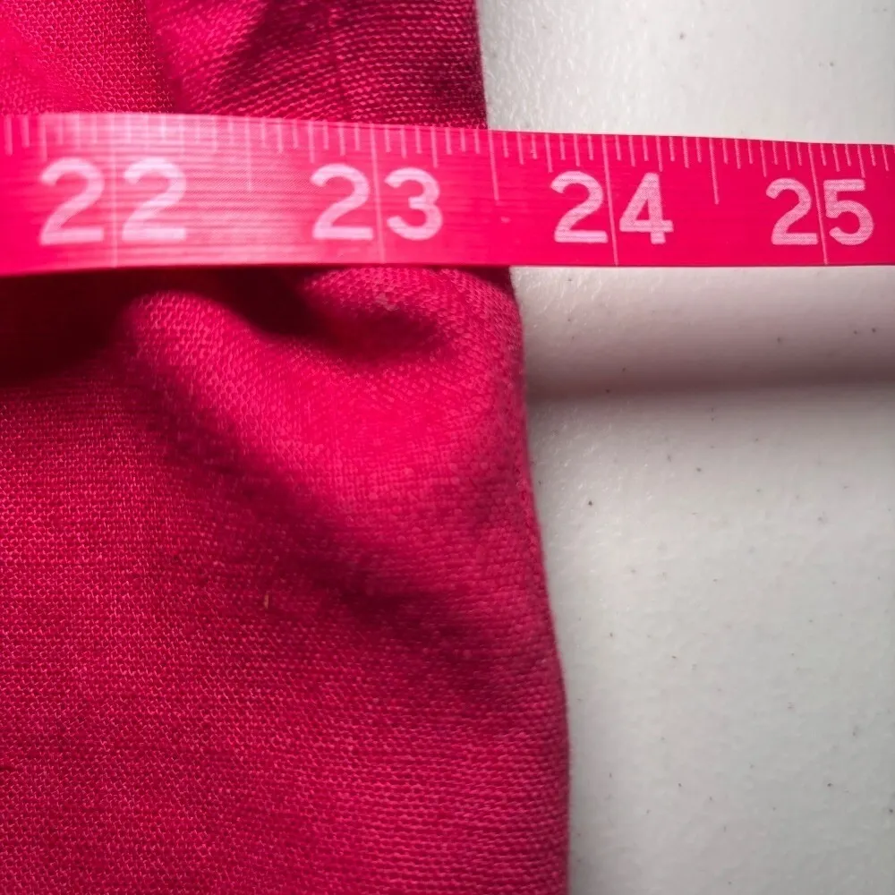 Talbots‎ Red Berry Linen Blend Button Down Shirt Jacket XL Lightweight Tunic - Image 7