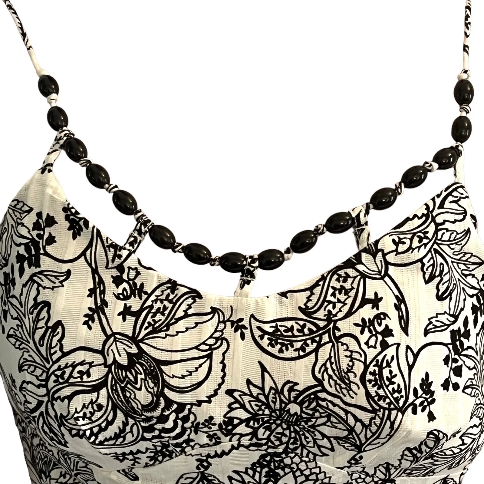 Ann Taylor Loft Fit Flair Black White Floral Dress Womens Sz 0 Petite Mob Wife - Image 3